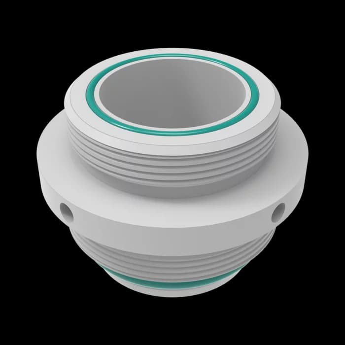 Threaded ring for fume gland